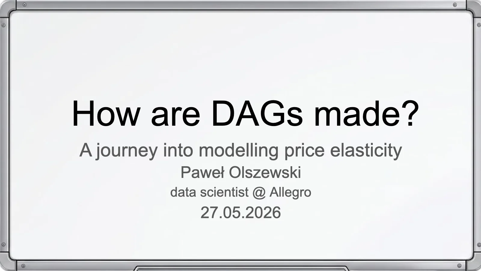 How are DAGs made? A journey into modelling price elasticity